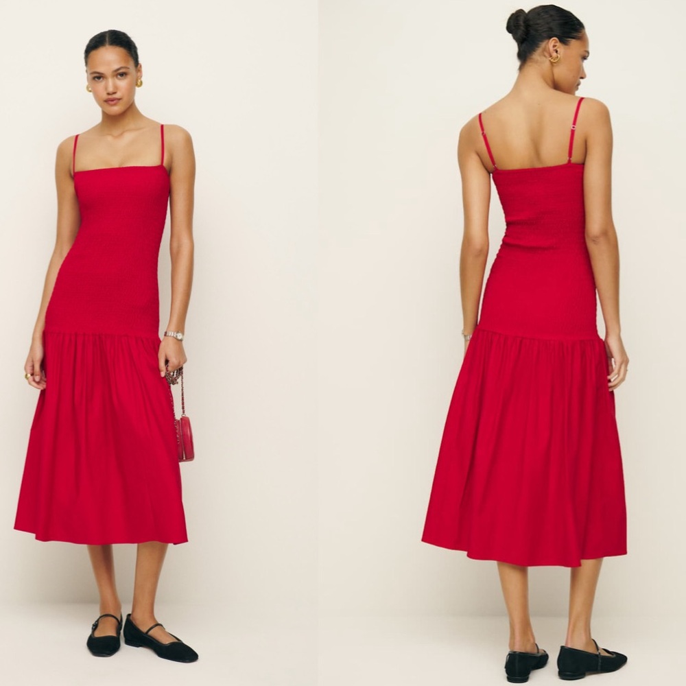 Reformation Leilah Dress in Lipstick - Picture 2 of 8